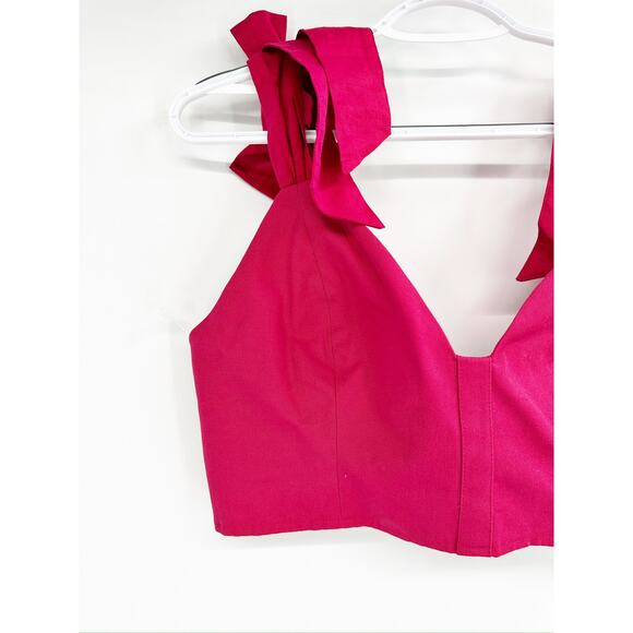 CAMI NYC Hot Pink Livy Crop Cami In Raspberry Bow XL - Picture 6 of 6